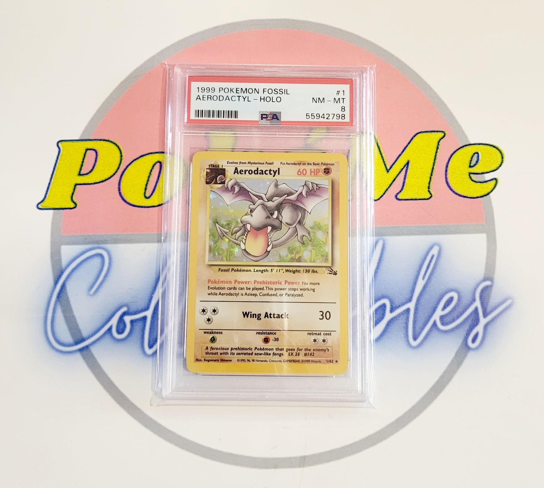 Vintage - PSA 8 - Aerodactyl Holo - 1999 - Fossil